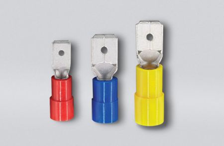 尼龙绝缘平揷式公端连接器(易进式), 适用线径0.5-1.5 mm²