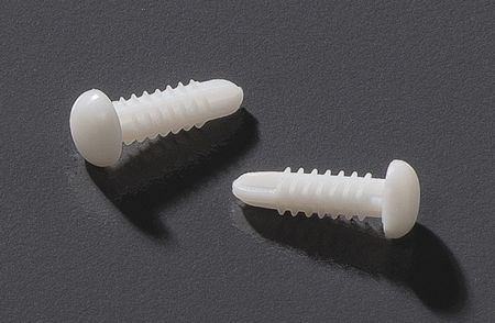 Kunststoffnieten, Polyamid, 14,9 mm Länge, 3,2 mm Montagedurchmesser.