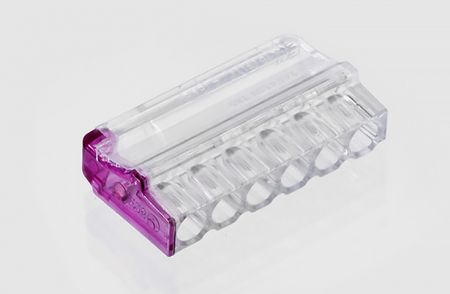 Push-In Drahtverbinder, PIC21-Serie, Lila, 6 Anschlüsse, Festdrahtbereich: 0,5-2,5mm²/ 22-12 AWG, Litzenbereich: 0,5-2,5mm²/ 22-14 AWG