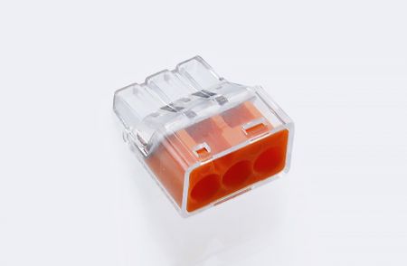 Push-In Drahtverbinder, PIC33-Serie, Orange, 3 Anschlüsse, Festdrahtbereich: 0,5-4,0mm²/ 22-12 AWG, Litzenbereich: 0,5-2,5mm²/ 20-14 AWG