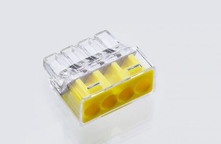 Push-In Drahtverbinder, PIC33 Serie, Gelb, 4 Anschlüsse, Festdrahtbereich: 0,5-4,0mm²/ 22-12 AWG, Litzenbereich: 0,5-2,5mm²/ 20-14 AWG