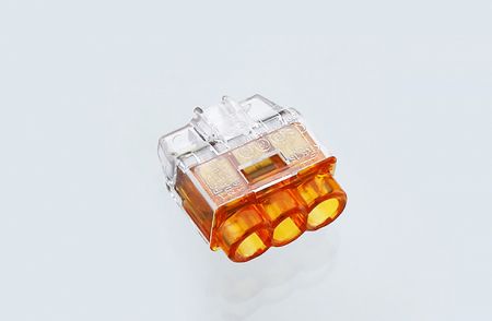 Push-In Drahtverbinder, PIC35 Serie, Orange, 3 Anschlüsse, Festdrahtbereich: 0,5-2,5mm²/ 22-12 AWG, Litzenbereich: 1,0-2,5mm²/ 22-14 AWG