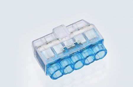Push-In Drahtverbinder, PIC35 Serie, Blau, 5 Anschlüsse, Festdrahtbereich: 0,5-2,5mm²/ 22-12 AWG, Litzenbereich: 1,0-2,5mm²/ 22-14 AWG
