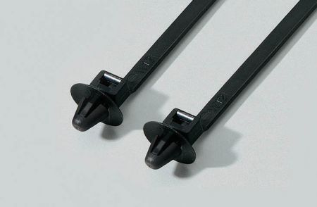110x4.8mm (4.3x0.19 pollici), Fascette stringicavo, PA66, Montaggio a spinta, Rilasciabile