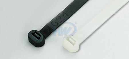 370x4,8 mm (14,6x0,19 pouces), attaches de câble, PA66, réutilisables, tête ronde - Attaches-câbles détachables