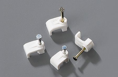 Cable Clips, Flat Type,Single Nail, 3.1mm, nail ø2.0x15 mm - Single Nail Flat Cable Clips