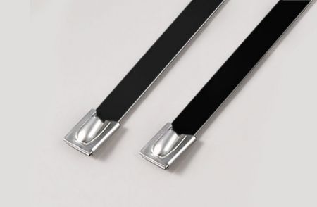 Legature in acciaio inossidabile, tipo a blocco a sfera, rivestimento epossidico, SS304 / SS316, lunghezza 130 mm, resistenza alla trazione di 135 lbf - Fissaggi in acciaio inox tipo a blocco a sfera rivestiti in epoxy