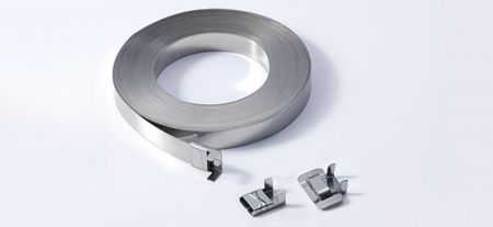 Bandas de acero inoxidable, SS304 / SS316, longitud de 30M, ancho de 9.5mm, espesor de 0.58mm - Bandas de acero inoxidable