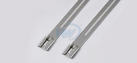 标准型阶梯型不锈钢束带, SS304 / SS316 ,长度(L)11.81"(300mm),环拉值250lbf - 阶梯型不锈钢束带