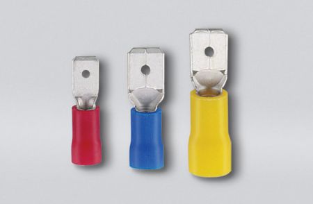 PVC绝缘平揷式公端连接器(易进式铜管), 适用线径0.5-1.5 mm²