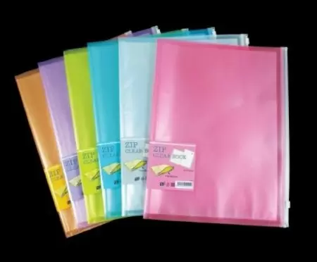 Libro de exhibición de PP con 10 bolsillos internos y bolsillo de cubierta con cremallera