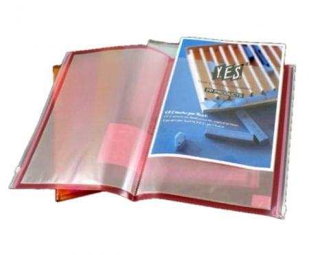 PP Display Book with 10 Inner Pockets and Zipper Cover Pocket.