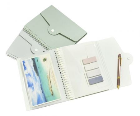 A5 PP Soft Ring Display & Storage Notebook - A5 PP Display Notebook with Storage Pocket, Sticky Notes & Photo Display Pocket
