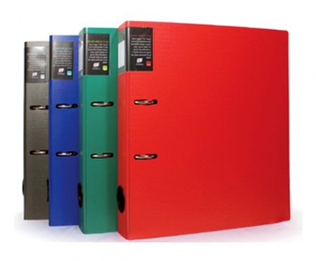 Dossier à levier en plastique avec papier à dos et trou de pouce