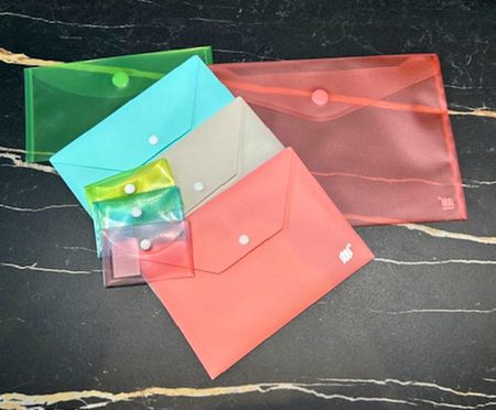 PP दस्तावेज़ बैग, A5 आकार, कूपन आकार, नाम कार्ड आकार।