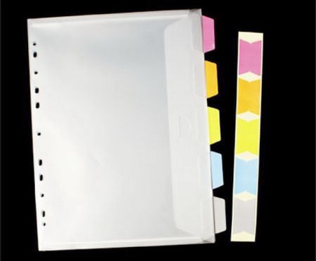 Refillable PP Envelope Bag with 5 Index Tab.