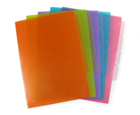 L-Type PP Clear Folder with 4 Sections - L-Type PP Clear Folder with 4 Sections