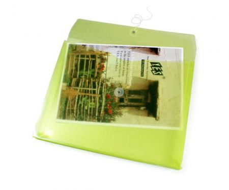 Sobre de PP, estilo horizontal.