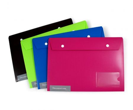 नाम कार्ड धारक के साथ PP दस्तावेज़ बैग, बटन बंद।