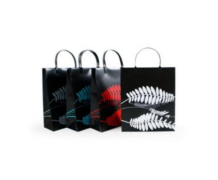 PP Gift Bag with Silk Printing, Fern Leaves Design.