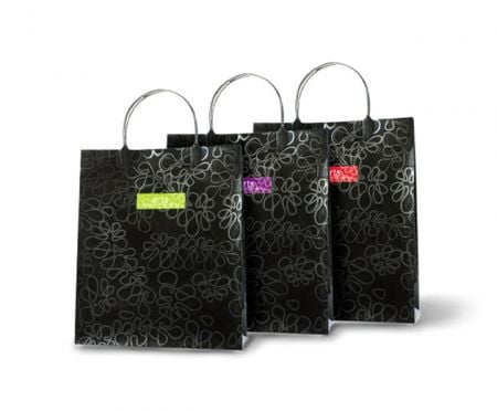 PP Shopping Bag with Silk Printing, Colored Amoeba Design.