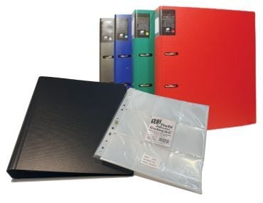 アーカイブファイリングとストレージ - リフィル可能なトレーディングカードポケット付きA4重-duty PPリングバインダー