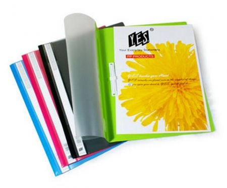 Swing Clip PP Cover A4 - PP Flat File with Plastic Prong Paper Fasteners & Clear Cover