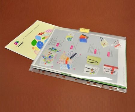 A4 11 Holes Clear PP Envelope File with Moveable Index.