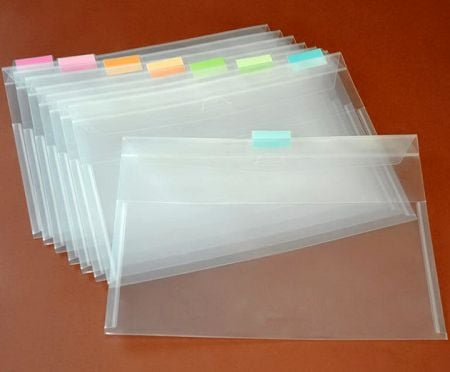 PP Envelope File with Moveable Index for PP File Box.