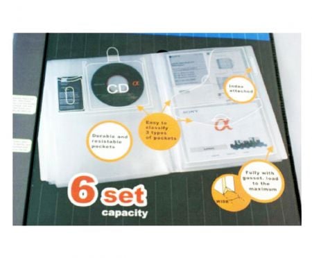 Multi-function PP Pocket File Book with CD DVD Manual Pocket.