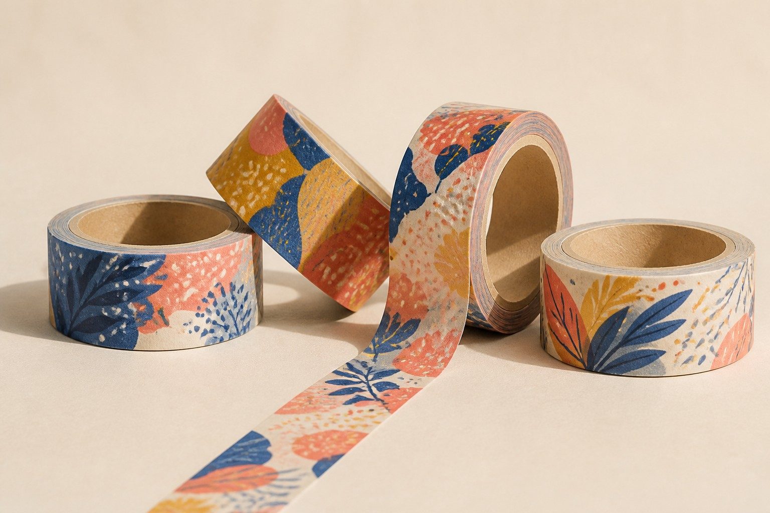 Fita washi personalizada ilustrada em cores completas