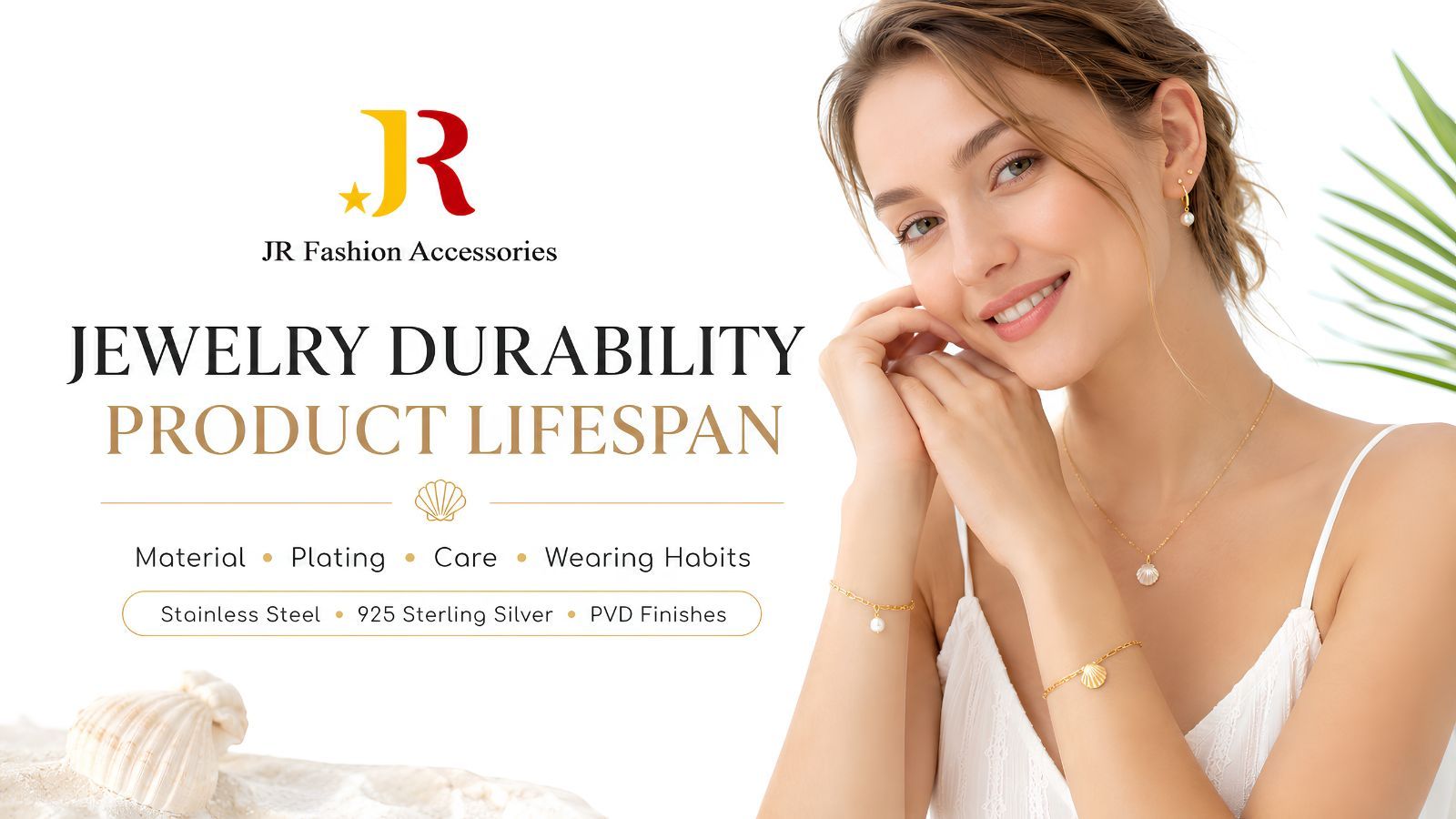 JR Fashion sieraden duurzaamheid en productlevensduur gids: roestvrij staal, 925 zilver, PVD afwerkingen.