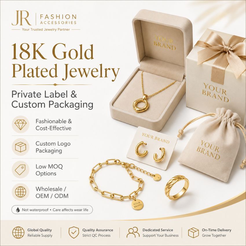 18K verguld sieraden groothandel, private label en op maat gemaakte verpakkingsoplossingen voor B2B-merken.