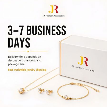 Snabb 3-7 arbetsdagars global frakt för B2B grossistbeställningar av smycken och privata etikettaccessoarer.