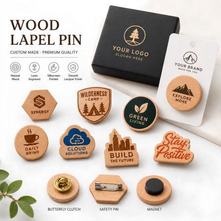 Pin de solapa de madera