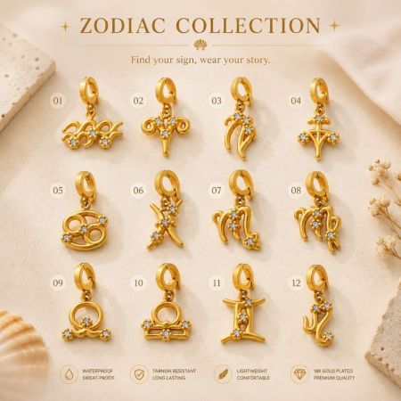 Des charms en or polyvalents utilisés comme collier, bracelet, charm de sac, porte-clés, charm de chaussure et charm de téléphone.