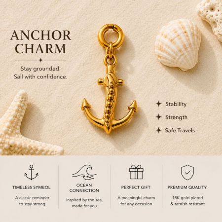 Clip in Charms - Waterproof 18k gold PVD clip-in charms on model, showing stylish apparel and jewelry branding.