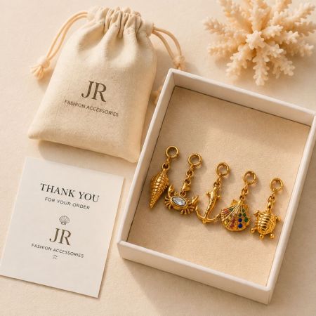 Fine craftsmanship of polished starfish, shell, and pearl clip-on charms for jewelry wholesale.