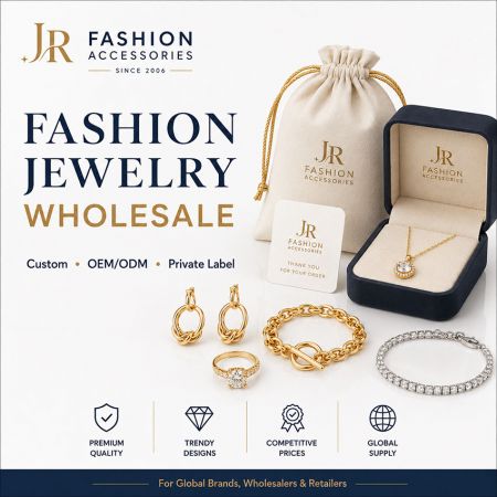 Premium wholesale jewelry catalog showcasing private label gold link bracelets, diamond rings, and tennis bracelets.