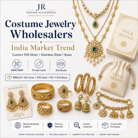 India traditional market trend gold brass and silver jewelry supplier offering high-quality wholesale custom production.