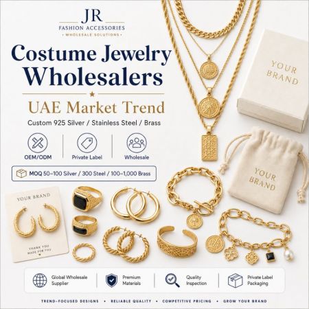 UAE market trend gold coin medallion necklaces and statement rings for premium custom jewelry wholesale partners.