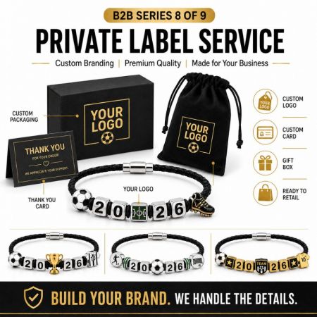 Four style options of 2026 soccer charm bracelets, ideal for team merch, event gifts, and private label wholesale.