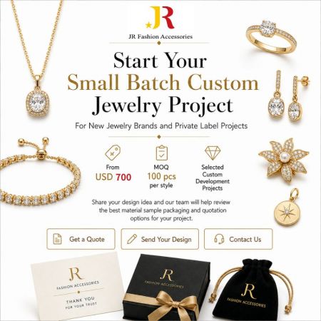 Small batch custom jewelry project starting from USD 700, featuring customizable necklaces, rings, and bracelets.