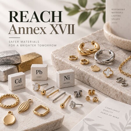 REACH Annex XVII compliant fashion jewelry and safer raw materials for eco-friendly wholesale markets.
