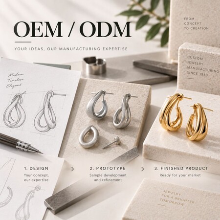 OEM and ODM custom jewelry manufacturing process from design sketches and prototypes to finished products.