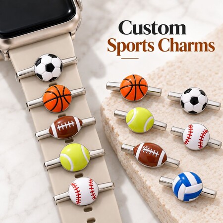 Ciondoli personalizzati per cinturini di orologi per brand e collezioni sportive - Ciondoli personalizzati in smalto per cinturini sportivi di orologi e smartwatch, accessori all’ingrosso per cinturini in silicone sportivi.