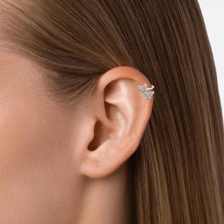 Model wearing the Little Butterfly Cartilage Helix Ear Cuff to show how it fits on the ear.