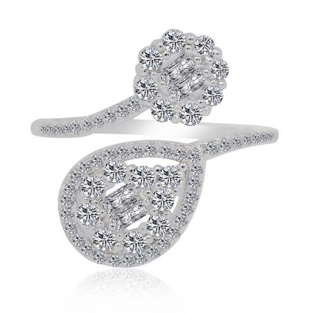 Detailed view of the Sparkle Say Yes Ring showcasing the intricate cubic zirconia setting.