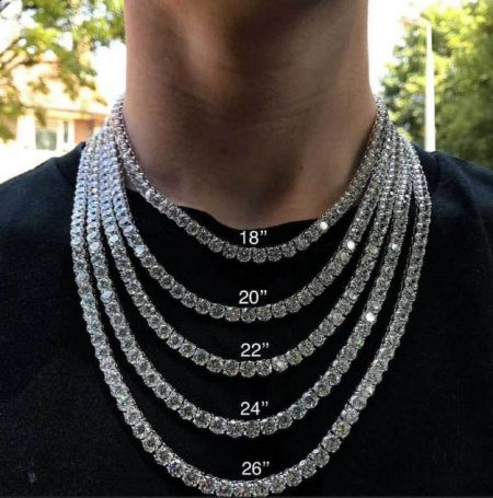 S925 Moissanite tennis necklaces available in various lengths for the perfect fit.