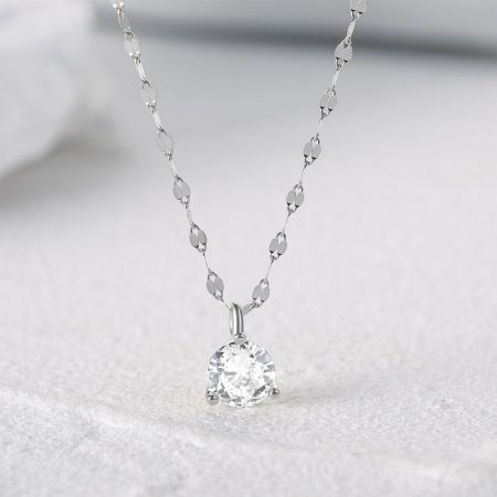 Full view of the 925 sterling silver clavicle necklace.